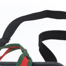 GUCCI GG Canvas Web Sherry Line Tote Bag 2way Black Silver 256099 Auth ep11333-15