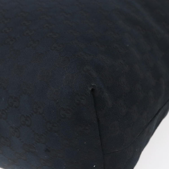 GUCCI GG Canvas Web Sherry Line Tote Bag 2way Black Silver 256099 Auth ep11333