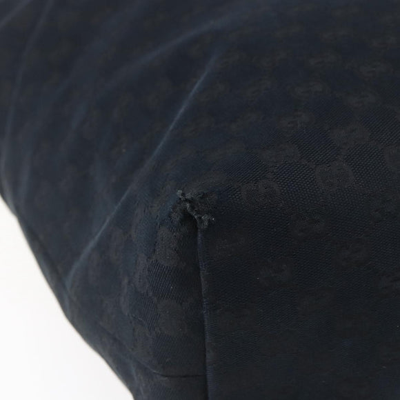 GUCCI GG Canvas Web Sherry Line Tote Bag 2way Black Silver 256099 Auth ep11333