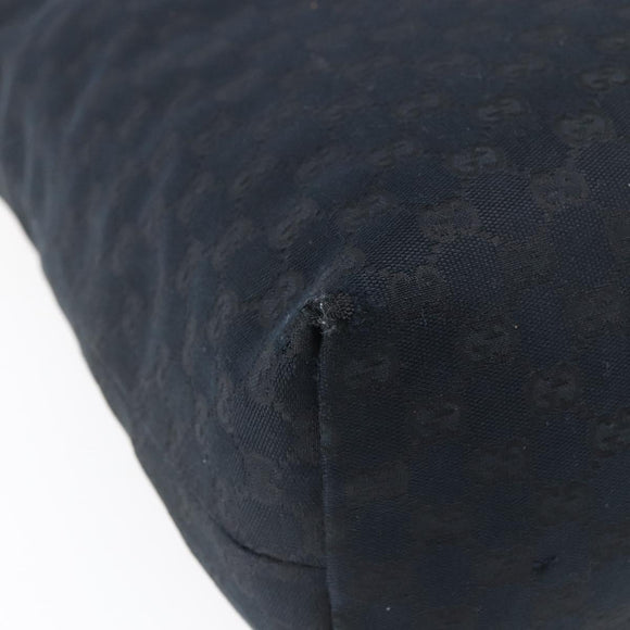 GUCCI GG Canvas Web Sherry Line Tote Bag 2way Black Silver 256099 Auth ep11333