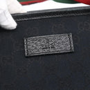 GUCCI GG Canvas Web Sherry Line Tote Bag 2way Black Silver 256099 Auth ep11333-19