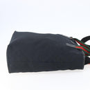 GUCCI GG Canvas Web Sherry Line Tote Bag 2way Black Silver 256099 Auth ep11333-4