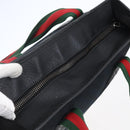 GUCCI GG Canvas Web Sherry Line Tote Bag 2way Black Silver 256099 Auth ep11333-6