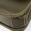 GUCCI Bamboo Hand Bag Leather Khaki Gold Auth ep11339-8