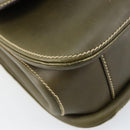 GUCCI Bamboo Hand Bag Leather Khaki Gold Auth ep11339-15