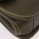 GUCCI Bamboo Hand Bag Leather Khaki Gold Auth ep11339-18