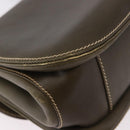 GUCCI Bamboo Hand Bag Leather Khaki Gold Auth ep11339-19