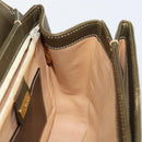 GUCCI Bamboo Hand Bag Leather Khaki Gold Auth ep11339-20