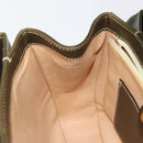 GUCCI Bamboo Hand Bag Leather Khaki Gold Auth ep11339-21