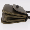 GUCCI Bamboo Hand Bag Leather Khaki Gold Auth ep11339-3