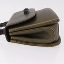 GUCCI Bamboo Hand Bag Leather Khaki Gold Auth ep11339-4