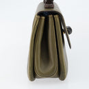 GUCCI Bamboo Hand Bag Leather Khaki Gold Auth ep11339-4