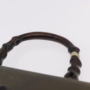GUCCI Bamboo Hand Bag Leather Khaki Gold Auth ep11339-14
