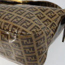 FENDI Zucchino Canvas Mamma Baguette Shoulder Bag Beige Gold Auth ep11341-14
