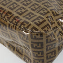 FENDI Zucchino Canvas Mamma Baguette Shoulder Bag Beige Gold Auth ep11341-16