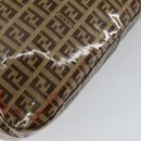 FENDI Zucchino Canvas Mamma Baguette Shoulder Bag Beige Gold Auth ep11341-9