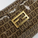 FENDI Zucchino Canvas Mamma Baguette Shoulder Bag Beige Gold Auth ep11341-19