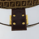 FENDI Zucchino Canvas Mamma Baguette Shoulder Bag Beige Gold Auth ep11341-10