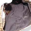 FENDI Zucchino Canvas Mamma Baguette Shoulder Bag Beige Gold Auth ep11341-11