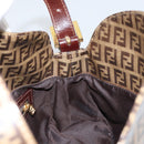 FENDI Zucchino Canvas Mamma Baguette Shoulder Bag Beige Gold Auth ep11341-21