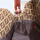 FENDI Zucchino Canvas Mamma Baguette Shoulder Bag Beige Gold Auth ep11341-22