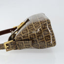 FENDI Zucchino Canvas Mamma Baguette Shoulder Bag Beige Gold Auth ep11341-4