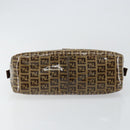 FENDI Zucchino Canvas Mamma Baguette Shoulder Bag Beige Gold Auth ep11341-5