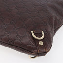 GUCCI Guccissima Abbey GG Canvas Bag Leather Bordeaux Gold 131326 Auth ep11342-8