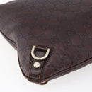 GUCCI Guccissima Abbey GG Canvas Bag Leather Bordeaux Gold 131326 Auth ep11342-17