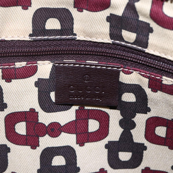 GUCCI Guccissima Abbey GG Canvas Bag Leather Bordeaux Gold 131326 Auth ep11342