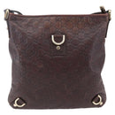 GUCCI Guccissima Abbey GG Canvas Bag Leather Bordeaux Gold 131326 Auth ep11342-13