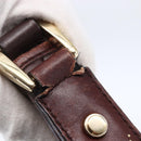 GUCCI Guccissima Abbey GG Canvas Bag Leather Bordeaux Gold 131326 Auth ep11342-9