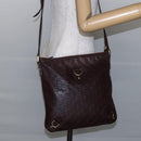 GUCCI Guccissima Abbey GG Canvas Bag Leather Bordeaux Gold 131326 Auth ep11342-22