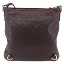 GUCCI Guccissima Abbey GG Canvas Bag Leather Bordeaux Gold 131326 Auth ep11342-2