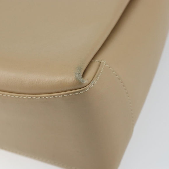 GUCCI Shoulder Bag Leather Beige Gold Auth ep11343