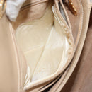 GUCCI Shoulder Bag Leather Beige Gold Auth ep11343-22