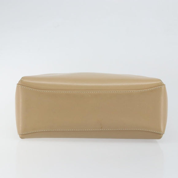 GUCCI Shoulder Bag Leather Beige Gold Auth ep11343