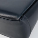 GUCCI Shoulder Bag Leather Navy Gold Auth ep11344-8