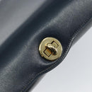 GUCCI Shoulder Bag Leather Navy Gold Auth ep11344-18