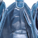 GUCCI Shoulder Bag Leather Navy Gold Auth ep11344-20