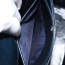 GUCCI Shoulder Bag Leather Navy Gold Auth ep11344-22