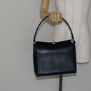 GUCCI Shoulder Bag Leather Navy Gold Auth ep11344-27