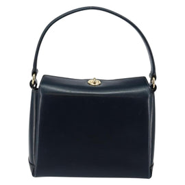 GUCCI Shoulder Bag Leather Navy Gold Auth ep11344 - 0