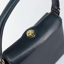GUCCI Shoulder Bag Leather Navy Gold Auth ep11344-6
