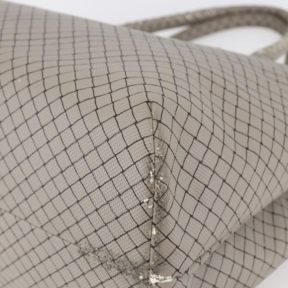 BOTTEGA VENETA INTRECCIATO Pattern Tote Bag PVC Gray Auth ep11348