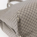 BOTTEGA VENETA INTRECCIATO Pattern Tote Bag PVC Gray Auth ep11348-16