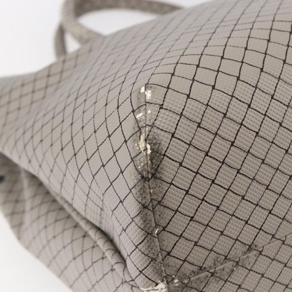 BOTTEGA VENETA INTRECCIATO Pattern Tote Bag PVC Gray Auth ep11348
