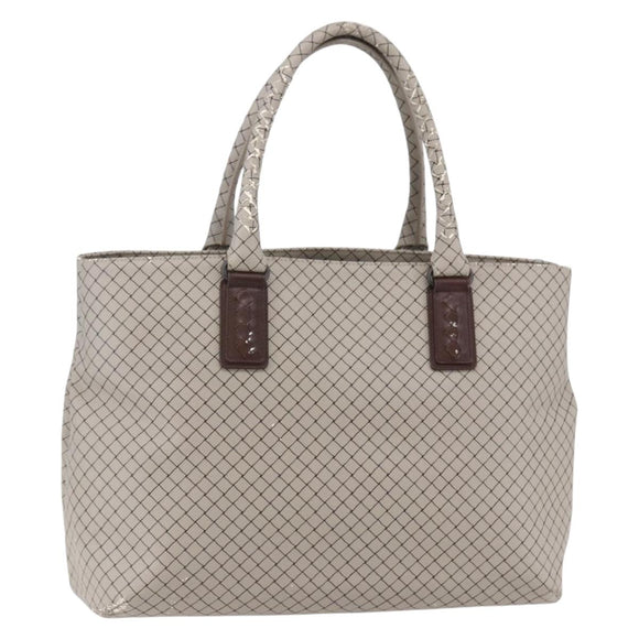 BOTTEGA VENETA INTRECCIATO Pattern Tote Bag PVC Gray Auth ep11348