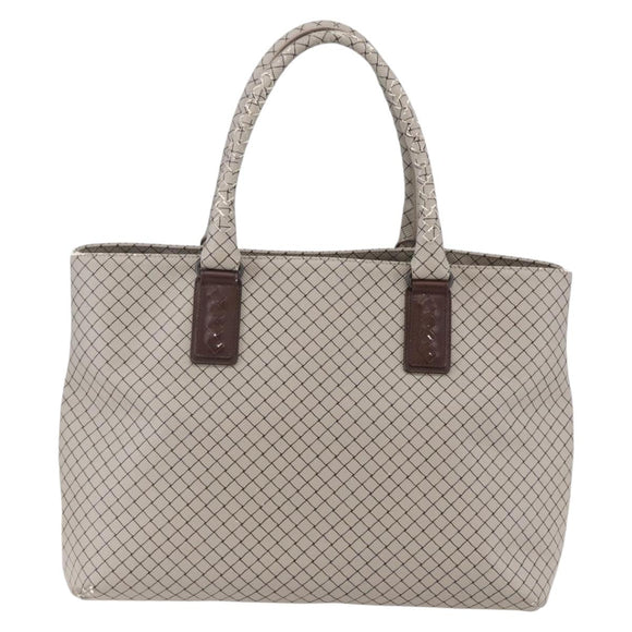 BOTTEGA VENETA INTRECCIATO Pattern Tote Bag PVC Gray Auth ep11348