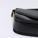 CELINE Horse Carriage Shoulder Bag Leather Black Gold Auth ep11350-9